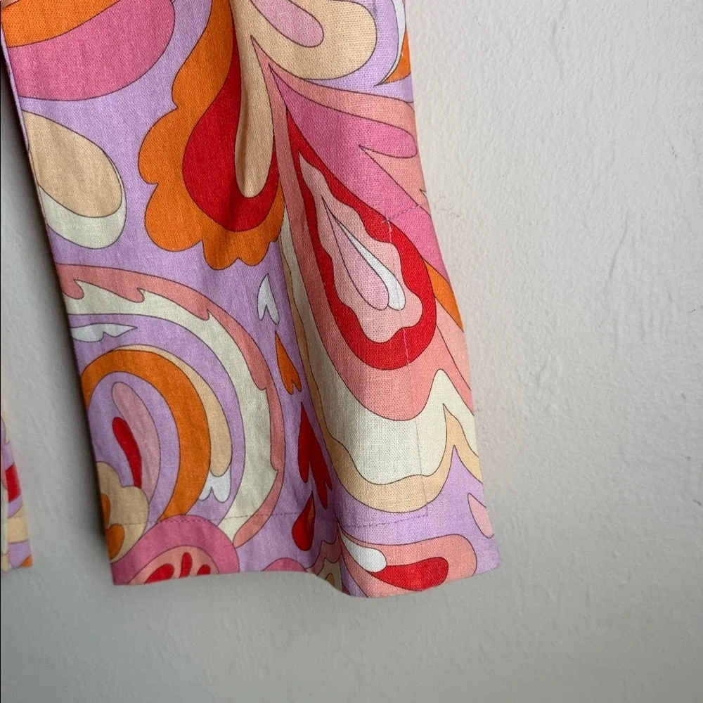 Zara Kids Pink Orange Cream Swirl Flare Jeans